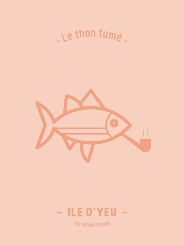 Affiche Le thon fumé de la collection de l'île d'Yeu par Les Beaux-Teints